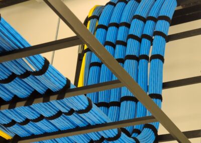 A Blue set of wires arranged neatly